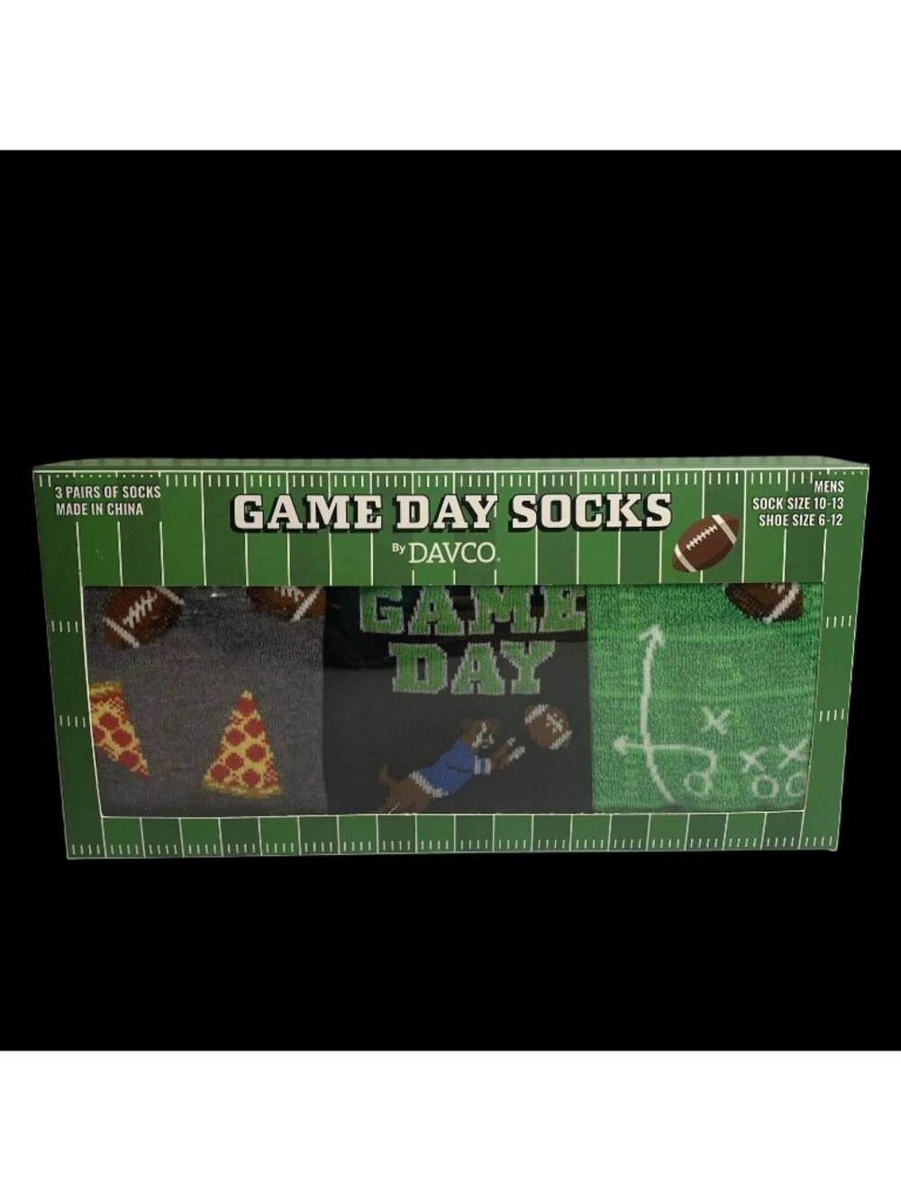 Men's Game Day Football Crew Socks Gift Set - Size 6-12 - New in Box